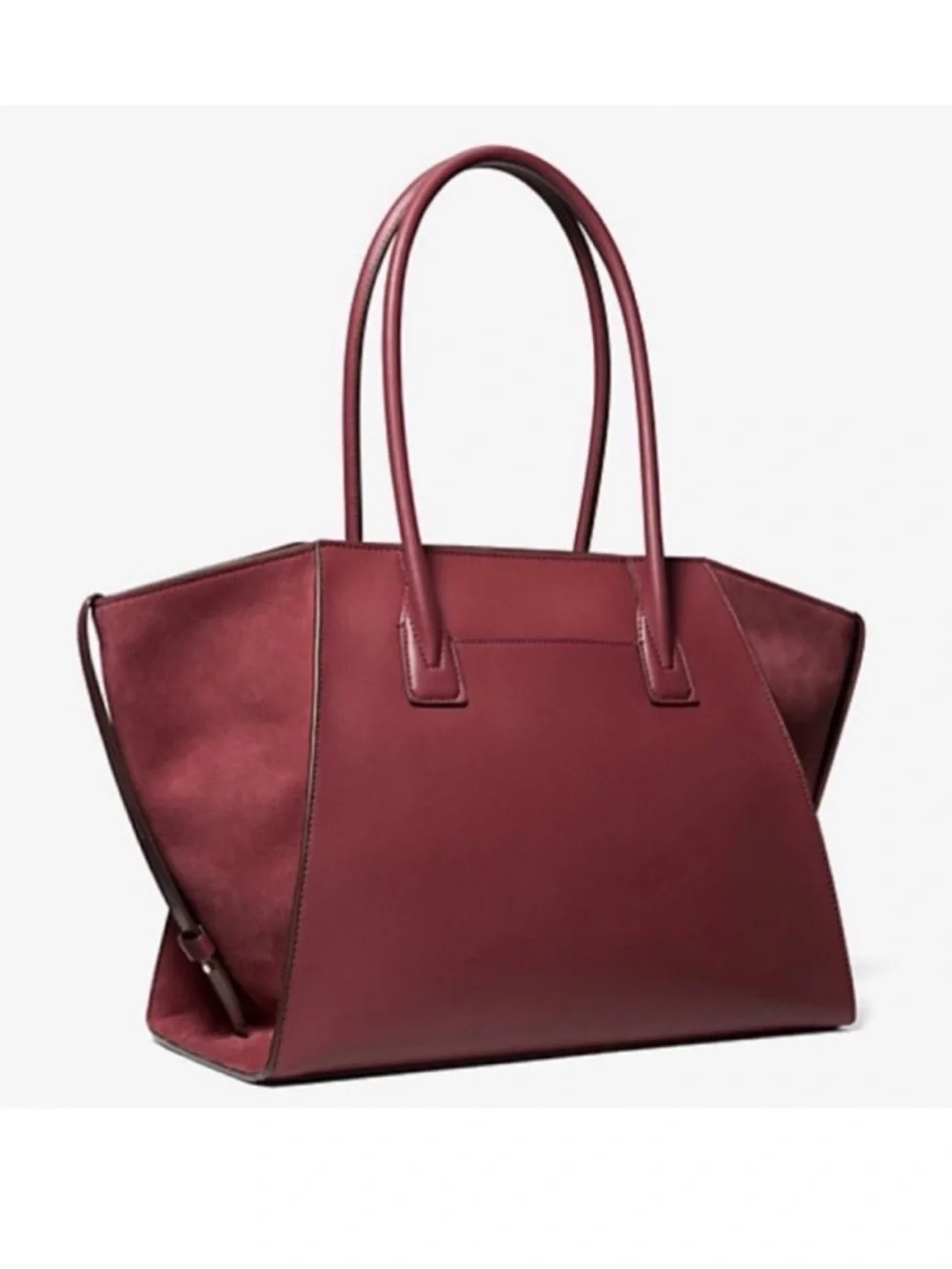 Michael Kors Avril Extra-Large Leather Top-Zip Tote Bag In Oxblood NWT